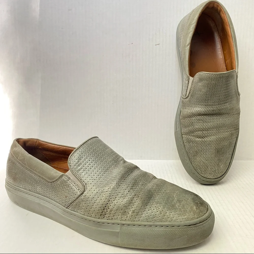 Aquatalia Italian Woven Leather Slip On Shoes